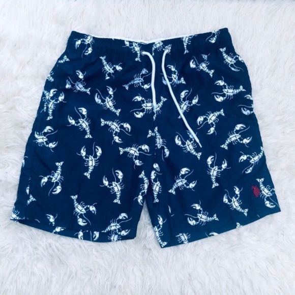Lobster Print Swim Trunks - Picture 1 of 8
